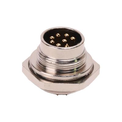 China IP67 Copper PA66 M16 Circular Connector Panel Mount Solder 8 Pin CuZn for sale