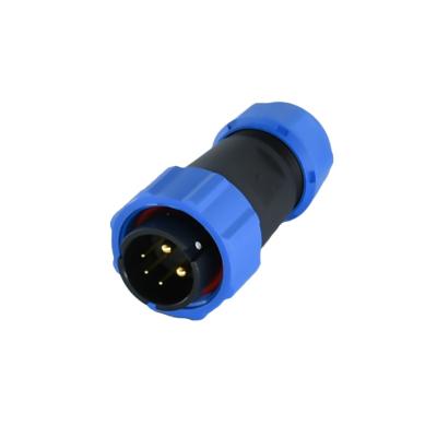 China SP21 Screw IP68 Waterproof Push Pull Connector 5A 5B 5C Cores Flange Socket for sale