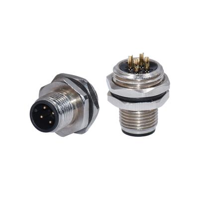 China Rear Lock Flange Male TPU GF M12 Waterproof Connector 4 PIN IP69K for sale