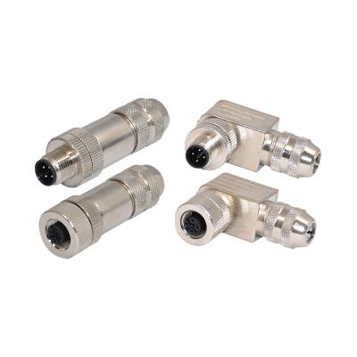 China Estabilidad de IP67 CuZn M12 4 Pin Connector Waterproof Aerospace Power en venta