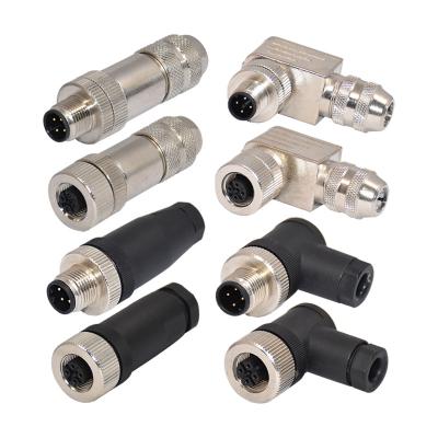 China Automotive Industry M12 Waterproof Connector 4P Straight Metal CuZn for sale