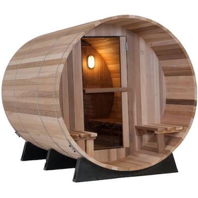 China Computer Control Panel Hot Selling 8 Feet Cedar Red Cedar Barrel Panoramic Sauna Barrel Heat Dry Stove Fire Bowl for sale