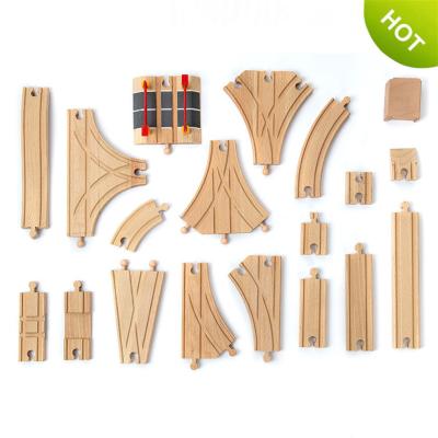 China Toy Kids Wooden Train Track slot set 100% compatible with all Major Brands For Kids AT111778 for sale