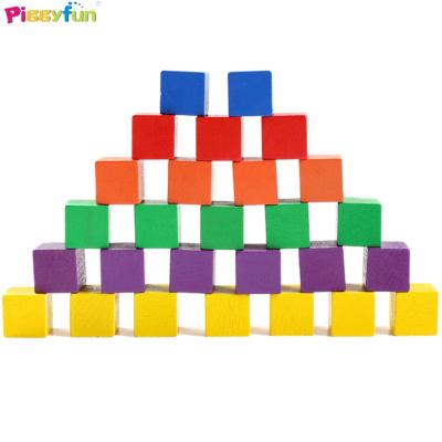 China DIY PLAY 2021 Funny Wooden Toys Children 25mm Cube Educational Blocks Set Toy Building Block For Children for sale