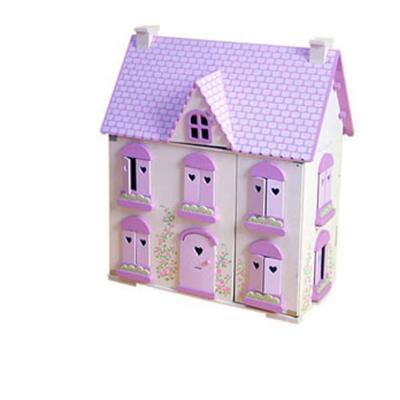 China Play Exquisite Little Pink Children Doll Wooden House AT10806 for sale