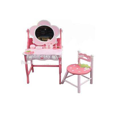 China 2021 hot sale beauty girls play makeup dresser with mirror AT11573 35*46*92cm for sale