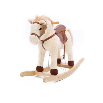 China Ride On Toy Bouncing Wooden Children Rocking Horse Width Handles For Kids AT11966 for sale