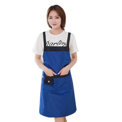 China Neack Strap and Fixed Sewn Straps / With Adjustable Multi Buckle Bartender Apron / Waist Color Cotton Apron Waiter Custom Crossed Back Cafe Apron for sale