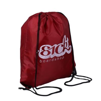 China Promotional Custom Rope Handle Footprint 190T 210D Polyester Suction String Backpack Bag Drawstring Bag for sale