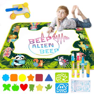 China Recycled Kids Early Educational Reusable Durable Coloring Writing Painting Toys With Brush Pen Aqua Water Magic Doodle Water Mat for sale