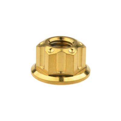 China Heavy industry titanium 12 point head nut m6x1.0 yellow for sale