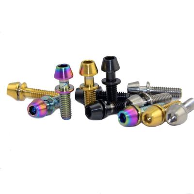 China Colorful bicycle M5x20 gr5 titanium tapered head bolt with gasket for bicycle for sale