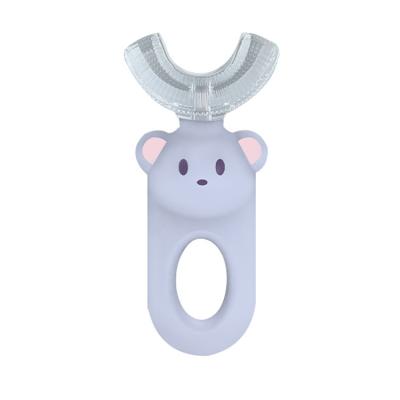 China ABS+ Manual Silicone Bpa Free Soft Food Grade Silicone U-Shape 360 ​​Degree Children Toothbrush for sale