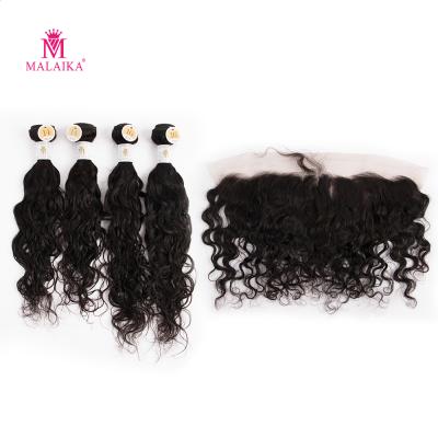 China No Tangle MALAIKA 4+1 Natural Wave Frontal Hair Extension Hot Selling Hair Bundles Bundles for sale