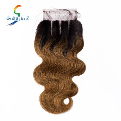 China No Tangle Natural Brazilian 4*4 Lace Closure Hairpiece for sale