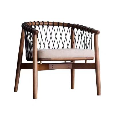 China Adjustable Modern Wooden Chair Leisure Ash Solid Wood Hotel Restaurant Guest Room (Waist) Chair With Armrest Wood Frame Lounge Chair for sale