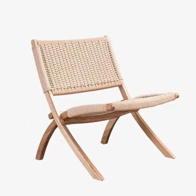 China Hotel Foldable Modern Cafe Leisure Rattan Dining Chair Wooden Folding Woven Dining Chair For Dining Room for sale