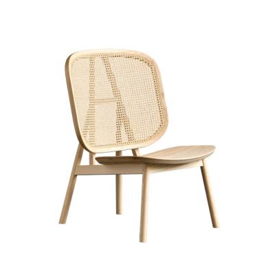 China Other Garden Real Rattan Woven Chair Ash Wood Balcony Rattan Dining Chair for sale