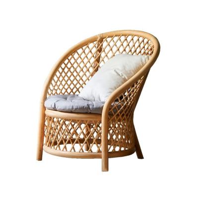 China Modern Home Garden Hotel Living Room Wicker Cane Armchair Natural Leisure Rattan Sofa Chair for sale