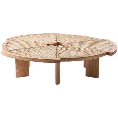 China Shalem solid wood coffee table naturalist living room furniture Vietnam rattan coffee table modern rattan stool furniture for sale