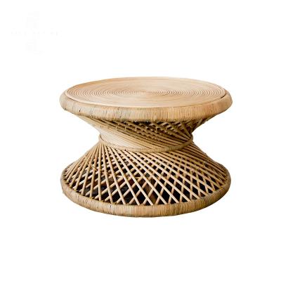 China Natural Round Shalem Southeast Asian Rattan Coffee Table Home Table Living Room Furniture Nordic Manual Side Table Decor for sale