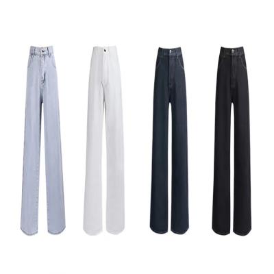 China New OEM Breathable Hot Selling High-waist Thin Loose Wide-leg Cropped Pants And Lengthened Pants Fashionable Women's Jeans for sale