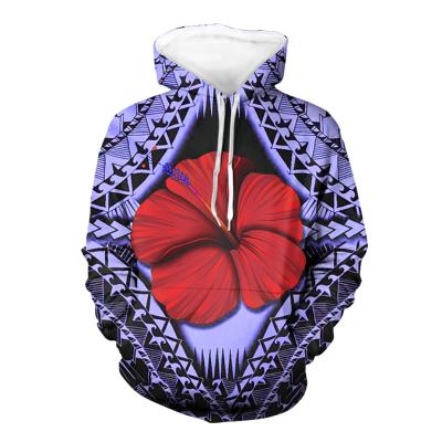 China OEM Newest Anti-pilling Sweatshirts Hawaii Hoodies Plumeria Printed Women's Hoodies Polynesian Sweatshirt With Pockets For Wholesale for sale