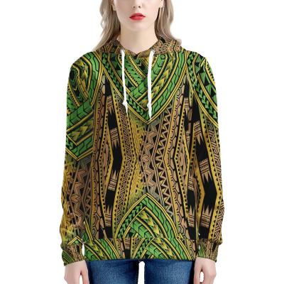 China Sublimation Print Hoodie Women Sweatshirt Anti-pilling Casual Sweatshirt Tops Polynesian Traditional Tribal Custom Women Hoodies With Pocket for sale