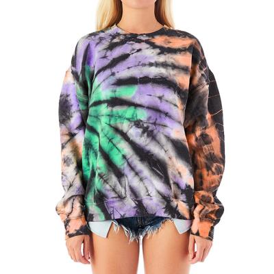 China Wholesale Custom Breathable All Over Print Tie Dye Streetwear Crewneck Sweatshirt For Women for sale