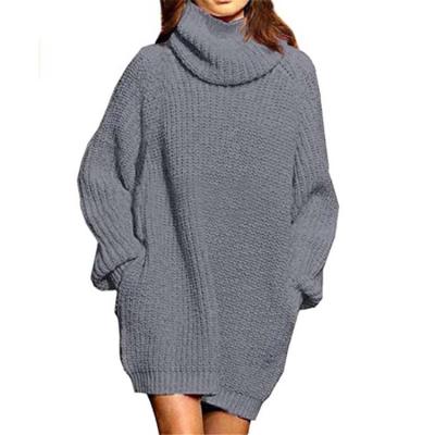 China OEM Anti-pilling Long Sleeve Gray Girl Sweaters Knit Fashionable Breathable Sweater Sweater Dress With Pockets Plus Size Sweaters for sale