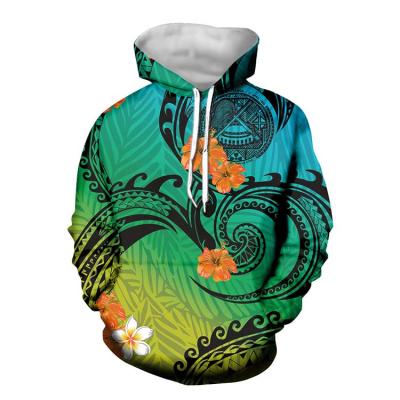 China OEM/ODM QUICK DRY Trendy Mens Hoodies and Sweatshirts Polynesian Tribal Printed Custom Hoodie Samoa Floral Oversized Hoodie for sale