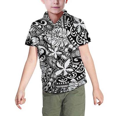 China Breathable Polyester Casual Short Sleeve 100% Sublimation Printing Hawaiian Shirts For Boys for sale