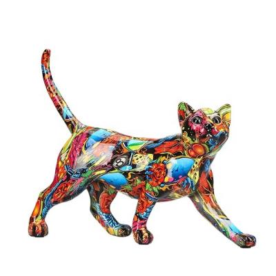 China European Style Dropshipping Cat Statue Gift Sculpture Life-Size Indoor Walking Souvenir Art Sculpture Homeware from Europe for sale