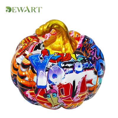 China Custom Halloween Pumpkin Statue Halloween Thanksgiving Polyresin Resin Pumpkin Sculpture Home Holiday Party Decorations Wholesale for sale