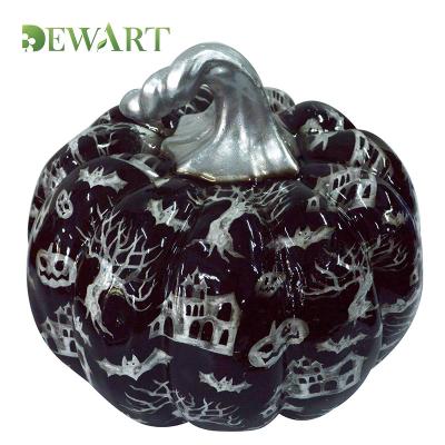 China Halloween Thanksgiving Halloween Decor Pumpkin Statue Indoor Home Resin Crafts Holiday Ornaments Festival Polyresin Pumpkin Sculpture for sale