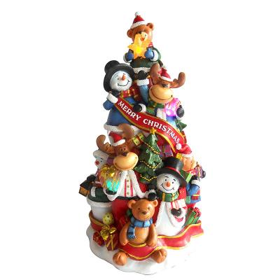 China Cute Christmas Tree Resin Animal Figurines Festival Stuff Festival Gifts Crafts Polyresin Christmas Decor Sculpture Ornaments for sale