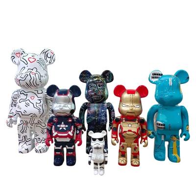 China Europe modern art bear toy figure cartoon sculpture 1000% resin custom violent life size fiberglass bearbrick statue for sale