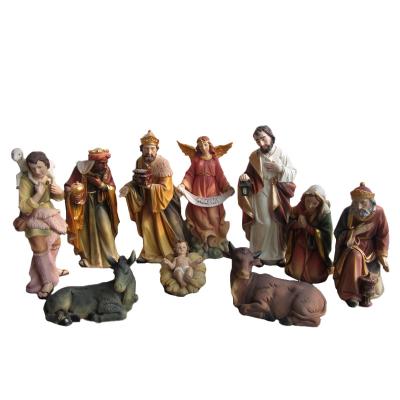 China Europe Resin Custom Christian Religious Figurines Holy Family Set Sculptures Christmas Nativity Statue Crafts for sale