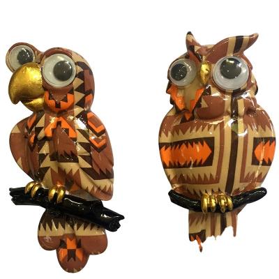 China Small Resin Owl Fridge Magnets Factory Stick Kitchen Animal Magnetic Custom Wholesale Durable 3D Decor for sale