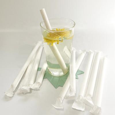 China Portable Jumbo Straw Bubble Tea Cup and Boba Paper Straw Individually Wrapped Straws for sale