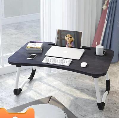 China (Size) Amazon Adjustable Foldable Laptop Table Computer Desk with Tablet and Cup Holder for Bed Sofa for sale