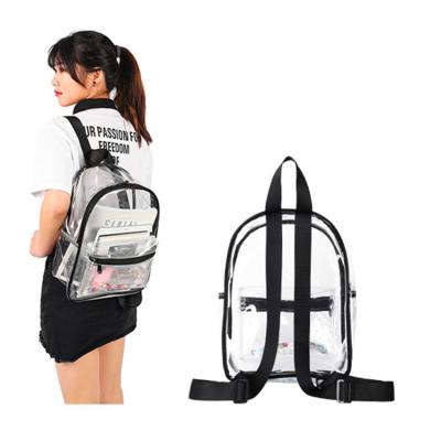 China Hot Selling High Quality Fashion Waterproof Amazon PVC Backpack Transparent Bag For Travel Shopping for sale