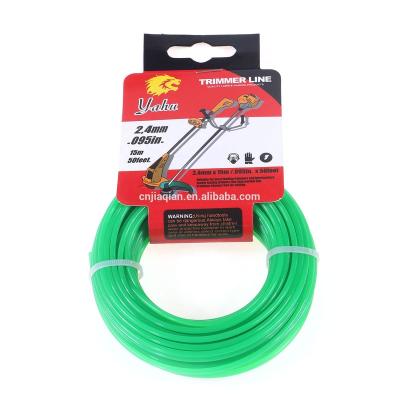 China 2019 hot sale durable garden tool round grass trimmer line 2.4mmX15m pa6 nylon line for grass cutter for sale