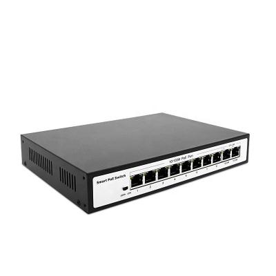 China Outdoor POE Port Switch 2 Gigabit Network 48V Industria Port Switch 10/100Mbps 8 POE for sale