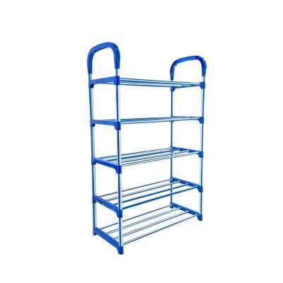 China Minimalist Easy To Disassemble Stainless Steel Shoes Rack Machines Space Saving Metal Wholesale Free Assembled Door Shoe Storage Shelf for sale