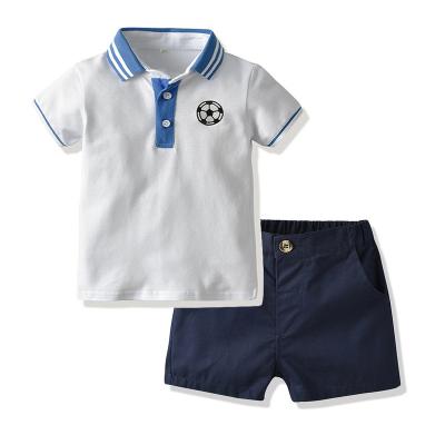 China Smart Casual Children's summer suits 2pc Children's Clothes Boys' Fashion Neck Polo Shirt Short Sleeve Pullover Casual Shorts Two Piece Set for sale