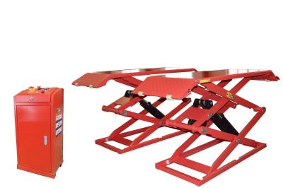 China 5000lbs Garage Hydraulic Motorcycle Lift Double Cylinder Alignment Scissor Lift for sale