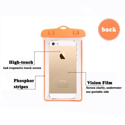 China Orange Underwater Smartphone Case , Waterproof Cell Phone Sleeve for sale