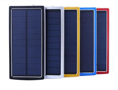 China 30000mah Dual Usb Portable Solar Panel Power Bank With Camping Light for sale