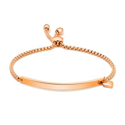 China 316L Stainless Steel Romantic Rose Gold Bangle Plain Metal Women Bangle Adjustable Jewelry for sale